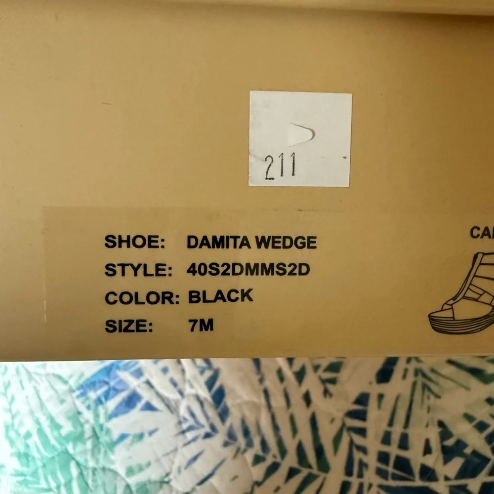 Michael Kors Black and Gold “Damita” Wedge Sandals size 7